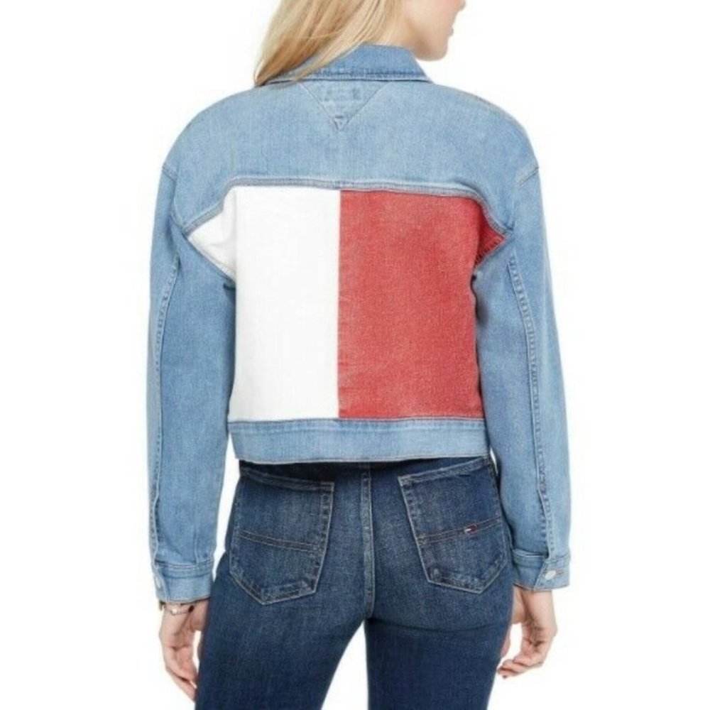 Tommy Hilfiger Cropped Flag Denim Jacket
